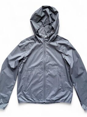 Lululemon Womens Ventilated Running Jacket Lightweight Ripstop Hooded Grey Sz 8